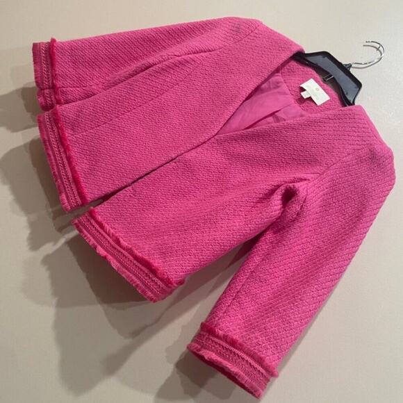 ETCETERA PORTIA JACKET TWEED FRINGE TRIM HOT PINK SZ XS SOPHISTICATED AESTHETIC - Picture 11 of 16